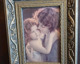 Vintage 1923 "The Love Endures" Brown And Bigelow Print Framed And Matted