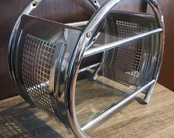 Chrome glass Bathroom Rack 2 Tier hanging or countertop kitchen shelf circle