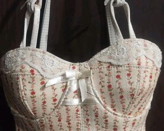 Vintage Sonoma Bustier Corset Purse Bag white Pink Red Girly 90s Y2K Fashion
