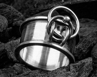 Sterling Silver Choker Ring, Handmade Goth Bondage Ring