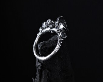 Bague champignon de la forêt enchantée en argent sterling ou plaque en or 14 carats - France