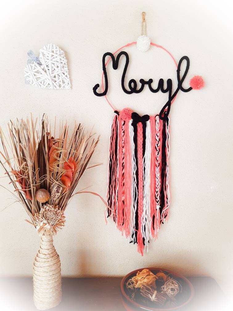 Attrapes Rêves Personnalisés Dreamcatcher Name/Plusieurs Couleurs Attrapes Enfants