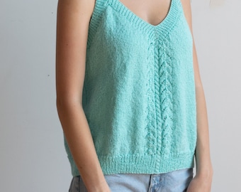 Vintage Turquoise Stretch Knit Tank