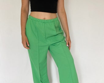 Vintage 70's Kelly Green High Rise Pleated Trousers