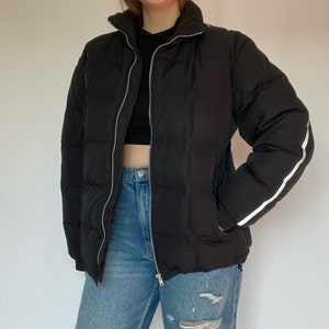Vintage 90's Black Canadian Spirit Down Puffer Bomber Jacket