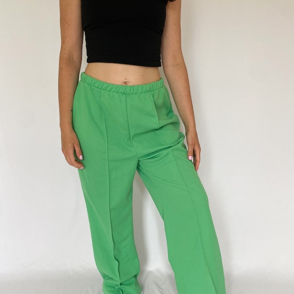 Vintage 70's Kelly Green High Rise Pleated Trousers