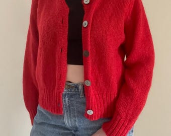 トップス 90s OLD GAP Heavyweight Cotton Cardigan VTG 90s Gap Knit Cardigan Button Sweater Mens Large White