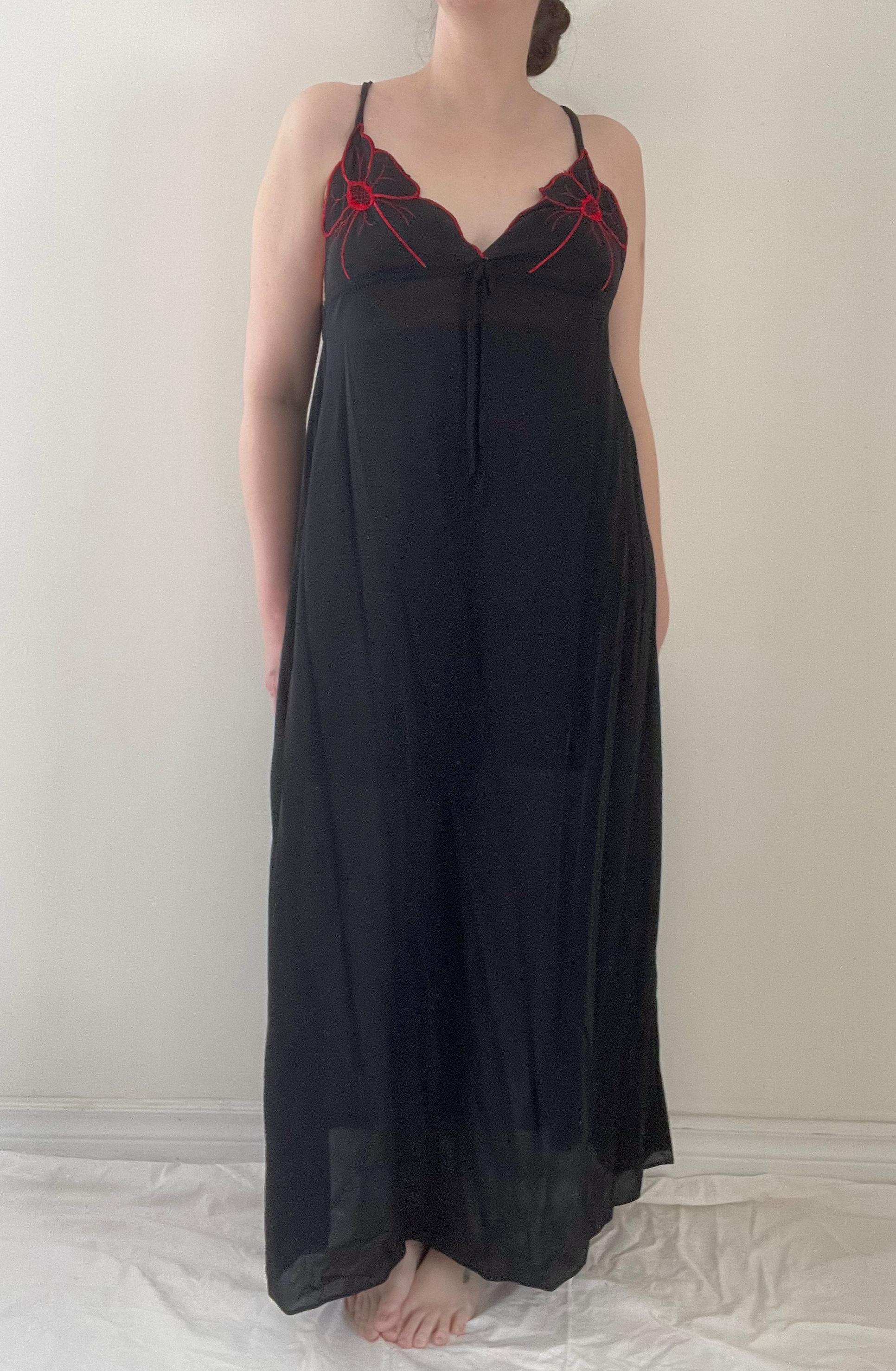 True Vintage Sheer Black Negligée/slip Dress - Etsy