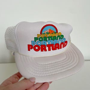 True Vintage 80&#39;s &quot;Portland&quot; Mesh Back Snapback Trucker Cap