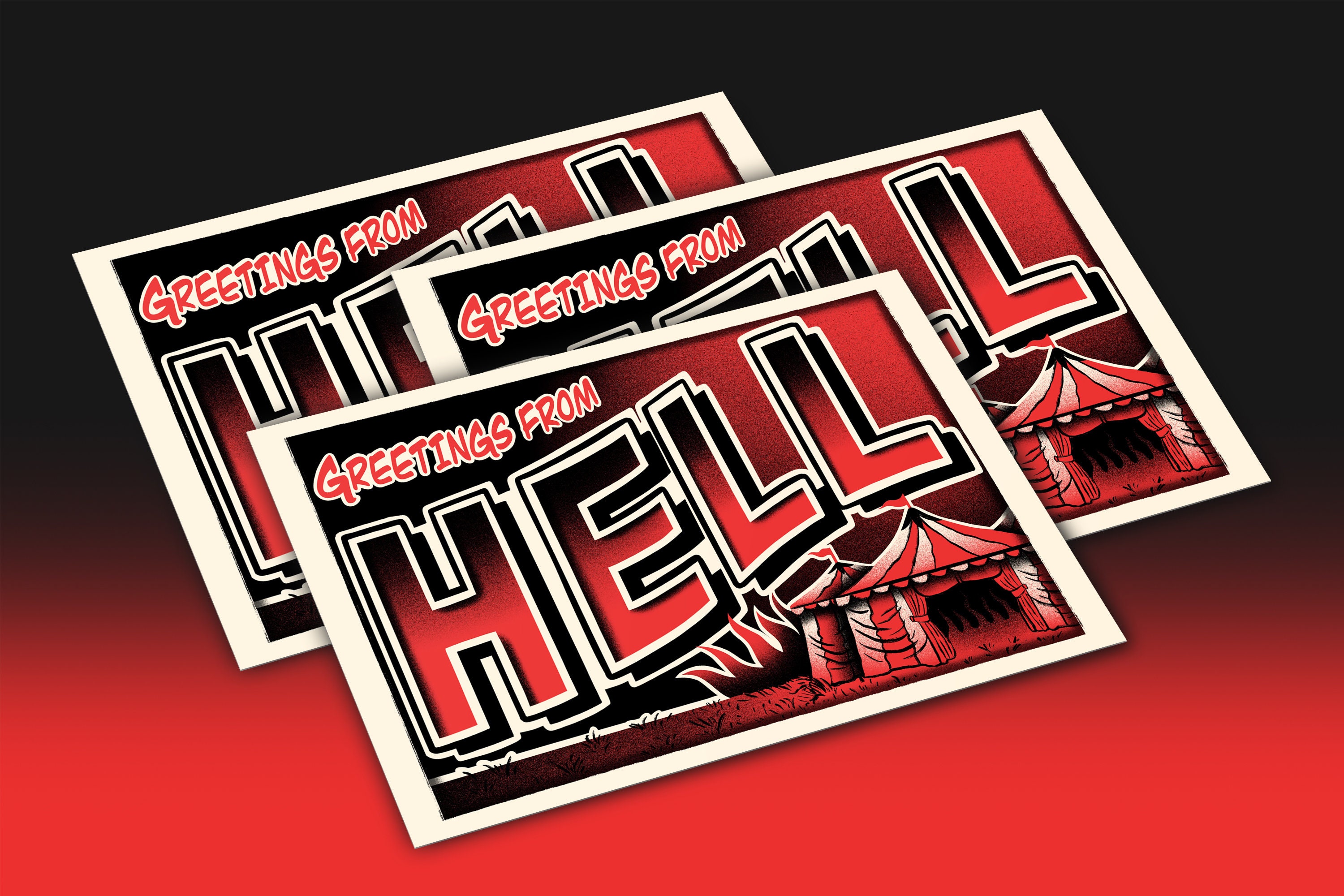 GREETINGS FROM HELL Pack of 3 A6 Postcards Etsy UK