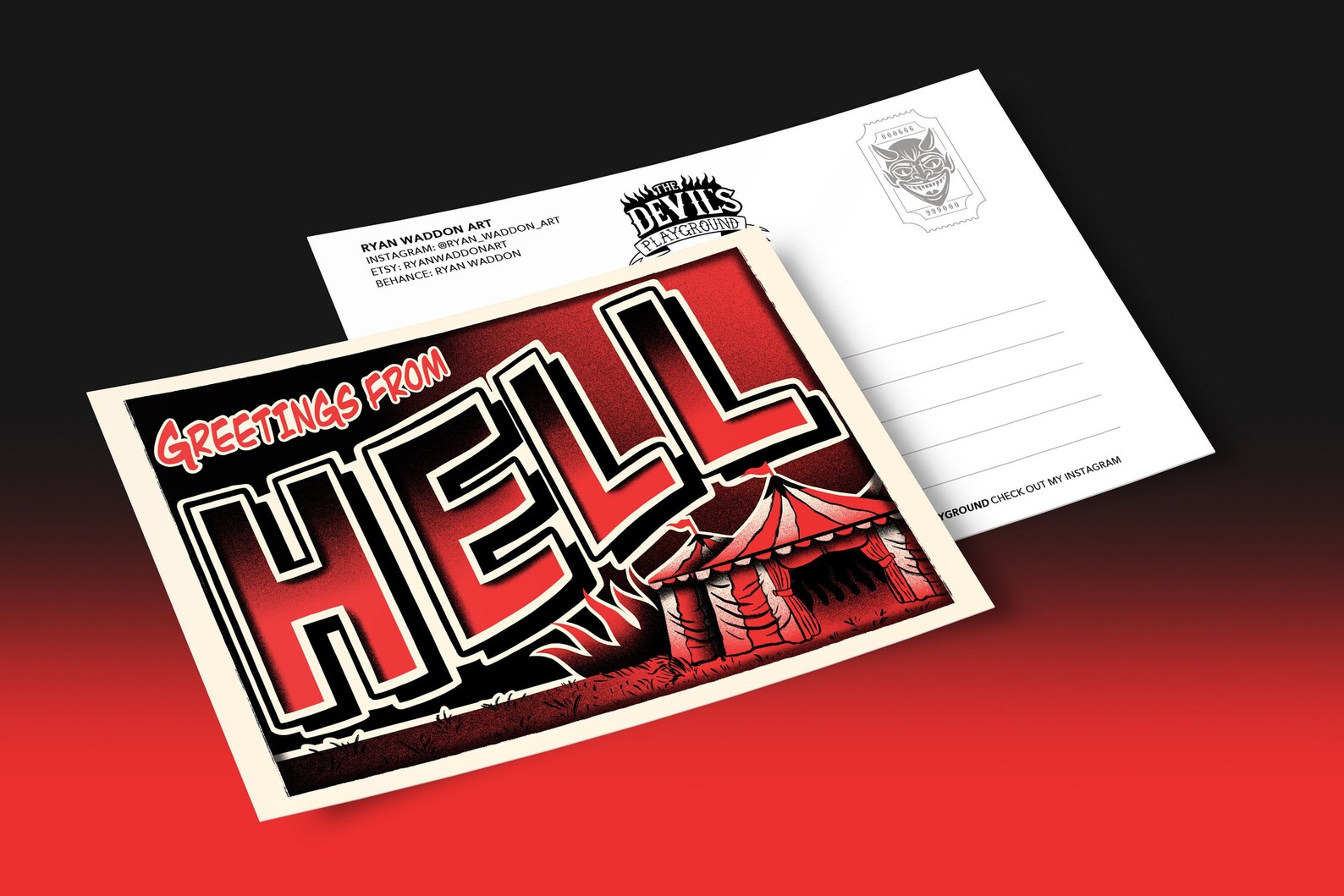 GREETINGS FROM HELL Pack of 3 A6 Postcards Etsy