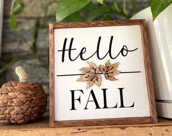 Hello Fall Sign | Hello Fall | Fall Decor | Fall Wall Art | Fall Decorations