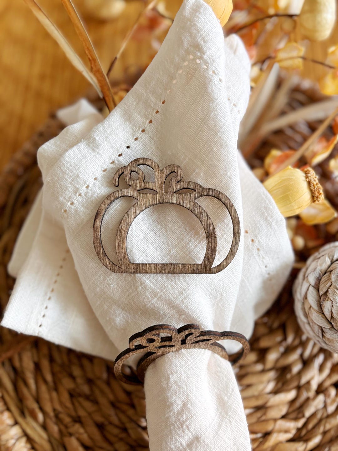 Pumpkin Napkin Rings | Fall Napkin Rings | Fall Table Decor | Autumn ...