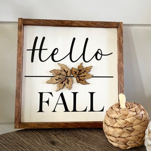 Hello Fall Sign | Hello Fall | Fall Decor | Fall Wall Art | Fall Decorations image 2