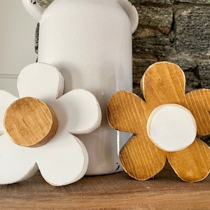 Handmade Wooden Flowers|ModernFarmhouse|Tiered Tray Flowers|Daisies Decor| Spring decor Summer decor| Shelf Sitters| minimalist decorations