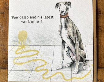 Greyhound card, Lurcher card, Galgo card, Sighthound card, Funny Greyhound card, Greyhound gifts, funny greyhound gifts, Whippet cards