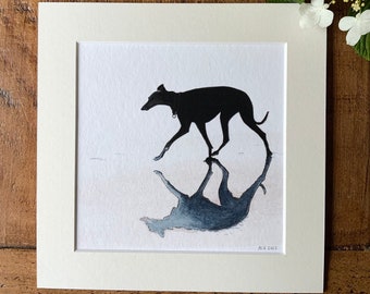 Greyhound print, Galgo print, Whippet print, Lurcher print, Sighthound print, Beach hound print, Greyhound art, Galgo art, Sighthound art.