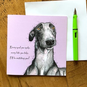 Greyhound card, lurcher card, sighthound card, Galgo card, whippet card, greyhound gifts, greyhound birthday, lurcher gifts