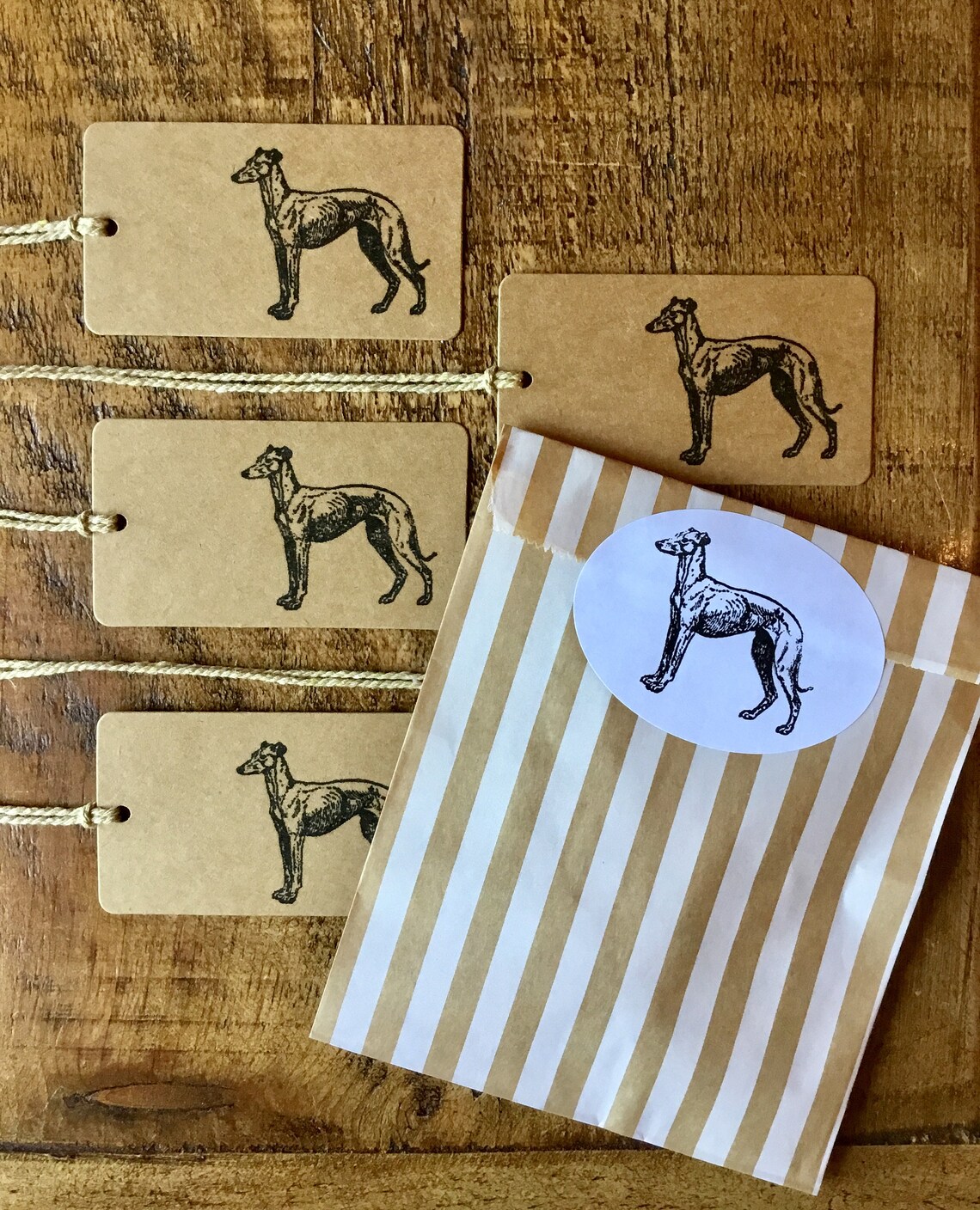Greyhound Gift Tags Set of Five Greyhound Parcel Tags Etsy UK