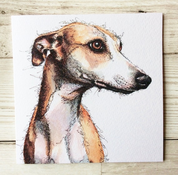 Lurcher Card Greyhound Card Sighthound Card Whippet Card Etsy