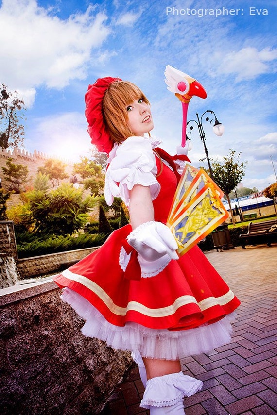 Card Captor Sakura Kinomoto Sakura Red Lolit derss Online Sale - Best  Profession Cosplay Costumes Online Shop