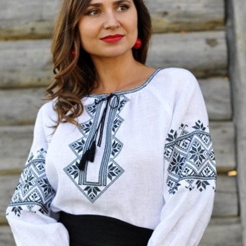 Ukrainian Vyshyvanka Embroidered Blouse for Women on a White - Etsy