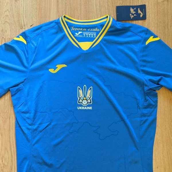2024 NEUES T-Shirt Ukrainisches Nationalmannschaftsspiel der Ukraine mit Ruhm für die Ukraine, blaues T-Shirt, Herren-Fußballspiel-Shirt Sport Kurzarm