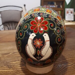 Gift for ChristmasOstrich egg Pysanka traditional Ukrainian pattern Easter Gift for Her Gift for HimGift for Easter Gift for Christmas image 2