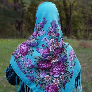 Ukrainian shawl wool, Traditional gifts for women, shawl bohemian scarf flower, Big Folk Scarf, Large Ukrainian Shawl, Ethnic, Gift for Mom