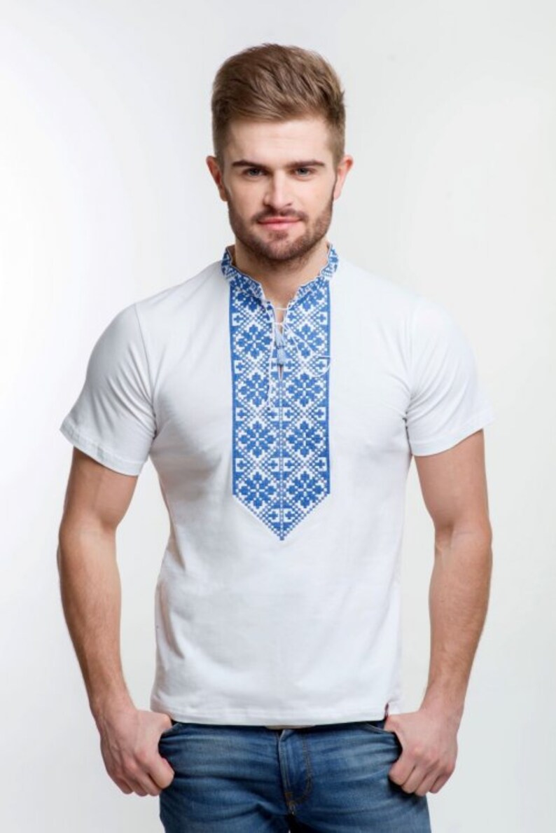 T-shirt Ukrainian Vyshyvanka Embroidered Men's Embroidered | Etsy