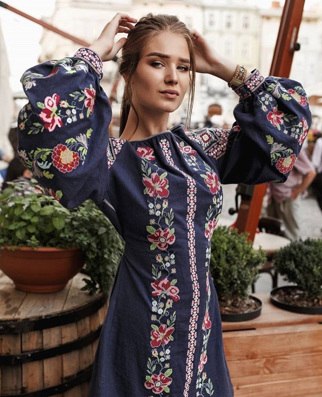 Ukrainian Vyshyvanka Linen Dress Embroidered Women Dress - Etsy