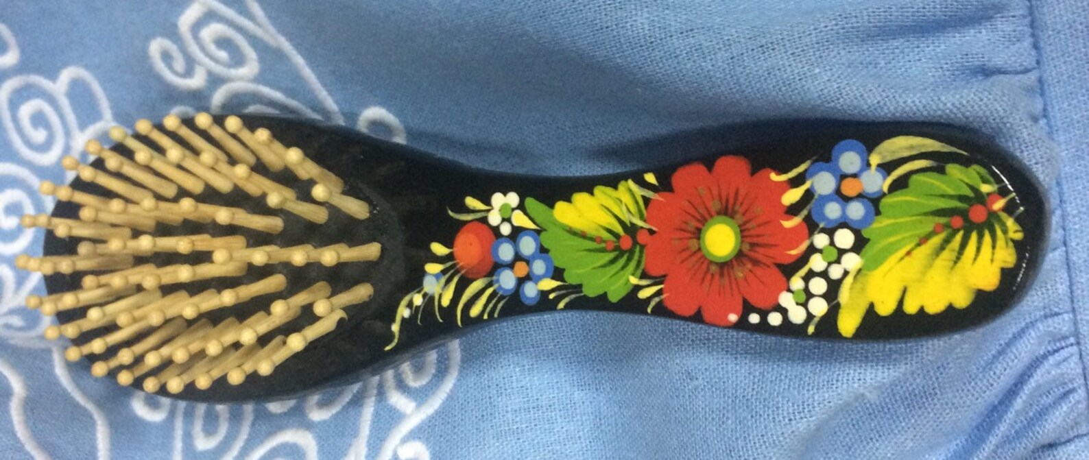 Hair Brush Hand Painted Floral Painted Poppy Brush Etsy