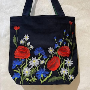 Black Ukrainian shoulder bag, Linen boho bag, Embroidered bag, Hippie Boho bag, Floral bag, Eastergift, Flower beach bag, Summer tote