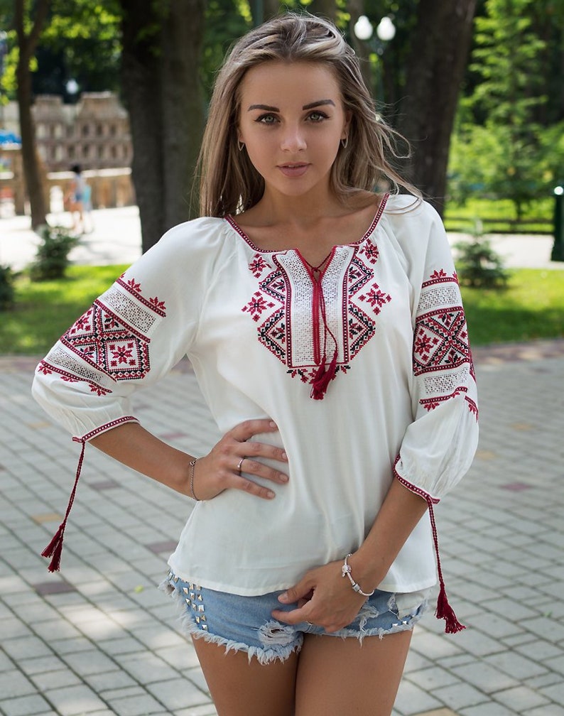 Ukrainian Vyshyvanka blouse. Embroidered Women Shirt. | Etsy