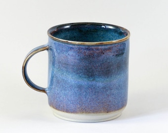 Blue, handmade ceramic mug