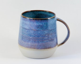 Blue, handmade ceramic mug