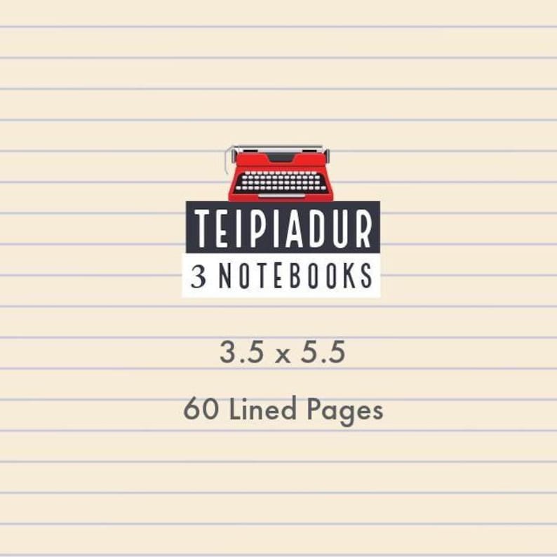 Typewriter Mini Notebook TYPEWRITER POCKET NOTEBOOK, Lined Journals, 3-pak - Etsy