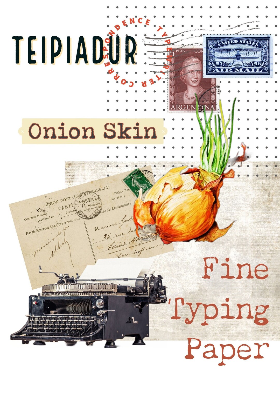 VINTAGE ONION SKIN Typing Paper Etsy