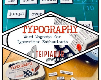 TYPOGRAPHY WORD MAGNETS for Typewriter Enthusiasts