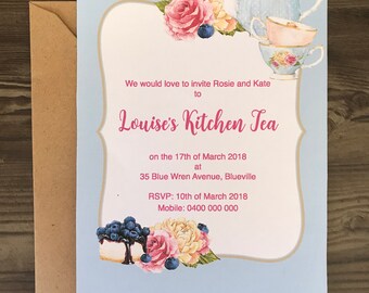 kitchen tea invite etsy