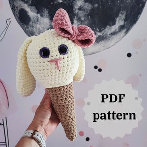 Patron PDF lapin crème glacée au crochet [FR] 2 tailles, Amigurumi au crochet, Peluche au crochet, Jouet pour enfants, Crème glacée au crochet, Lapin au crochet