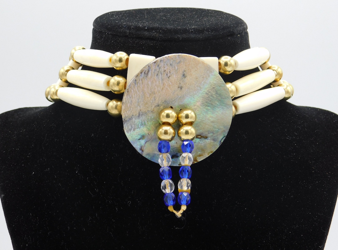 Beaded Hair Pipe Choker Handmade Native American Jewelry Etsy