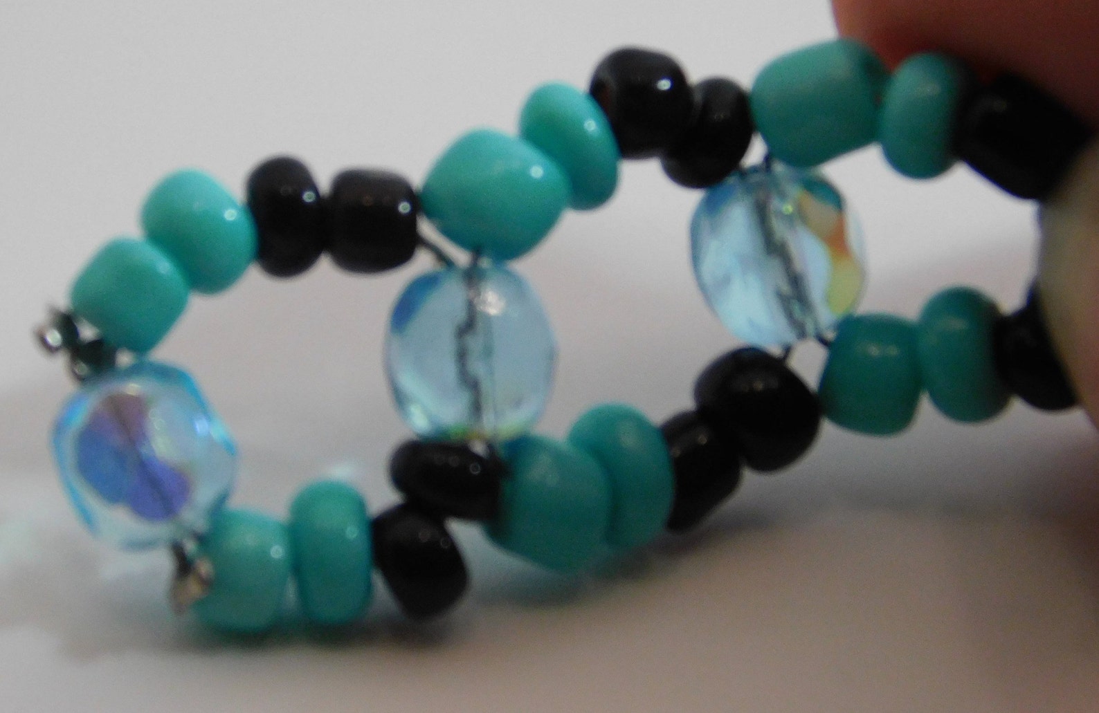 Glass Ebead Earrings With Glass AB Fire Polish Beads and Fish Etsy