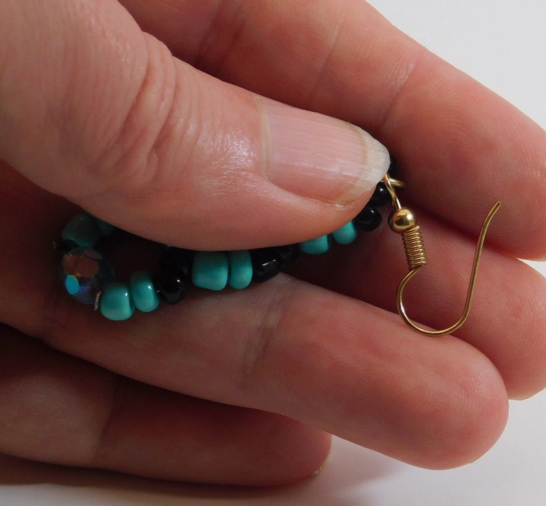 Glass Ebead Earrings With Glass AB Fire Polish Beads and Fish Etsy