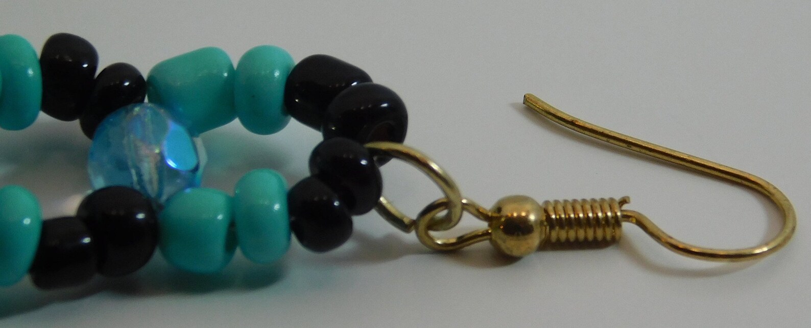 Glass Ebead Earrings With Glass AB Fire Polish Beads and Fish Etsy