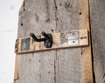 Personalized Towel Hanger Wall Hooks Made from Whiskey Barrel - Farmhouse  Bathroom - Holtz Leather