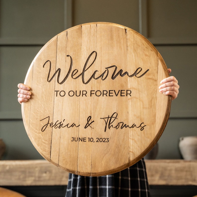 Wedding Welcome Sign Wedding Decoration Personalized Gift Laser Engraved Custom Sign for Guestbook Decor or Entryway image 1