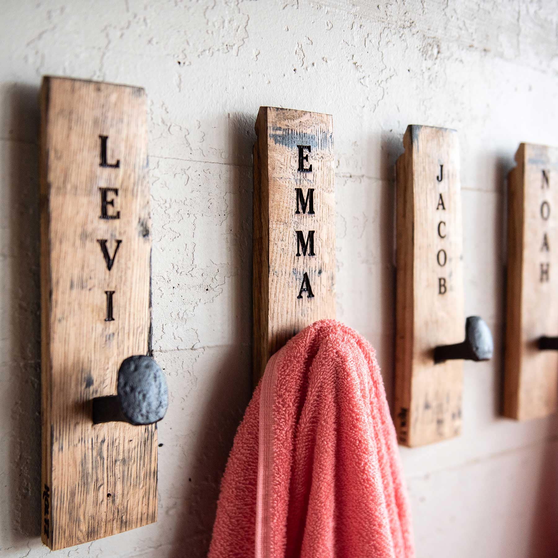 3D Towel Hook, Wood Bathroom Sign, Back Pack Hooks, Kids Name Sign