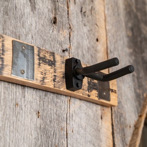 Wall Mount Guitar Hanger-Tennessee Whiskey Barrel Stave-Gift for Him-Musician-Instrument Storage-Birthday Father's Day Gift-The Nashville image 2