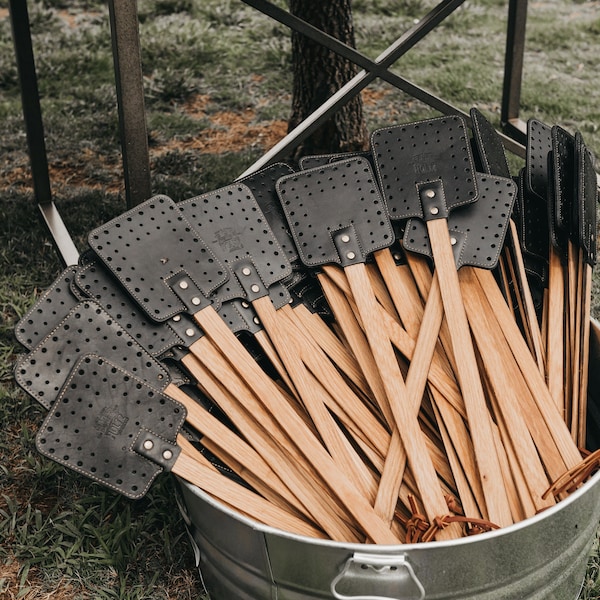 Personalized Unique Father's Day Gift Tennessee Whiskey Barrel & Leather Fly Swatter One of a Kind Groomsman Gift for Him - The Front Porch